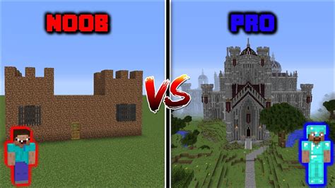 Minecraft Noob Vs Pro Castle Build Challenge In Minecraft Youtube