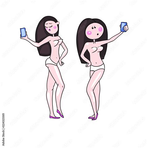Color Image In A Vector Naked Girl Stock Vector Adobe Stock