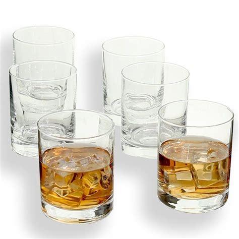Rock Style Old Fashioned Whiskey Glasses Short Glass Cocktail Glassware 6 Pack Liquor Glasses
