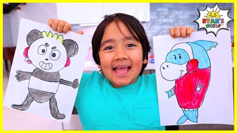 Learn To Draw And Color Combo Panda For Kids With Ryan Youtube