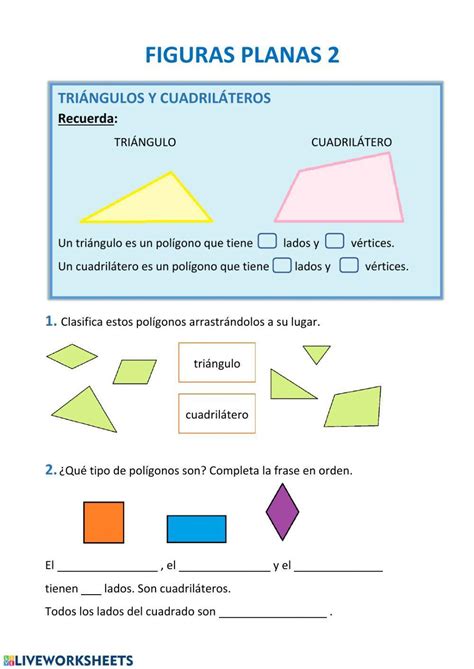 Figuras Planas 2 Interactive Worksheet Live Worksheets