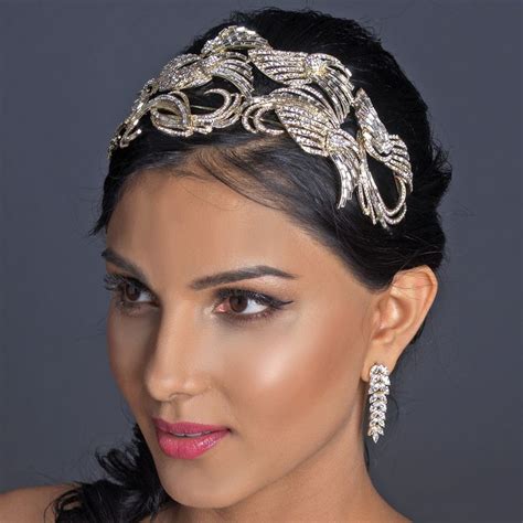 stunning light gold plated great gatsby bold wedding headband tiara affordable elegance