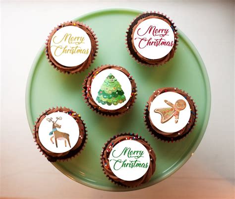 Christmas Cupcake Edible Toppers Aussie Made Christmas