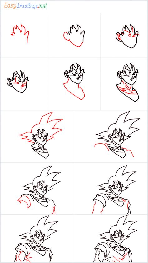 How To Draw Goku Step By Step For Beginners 12 Simple Phase