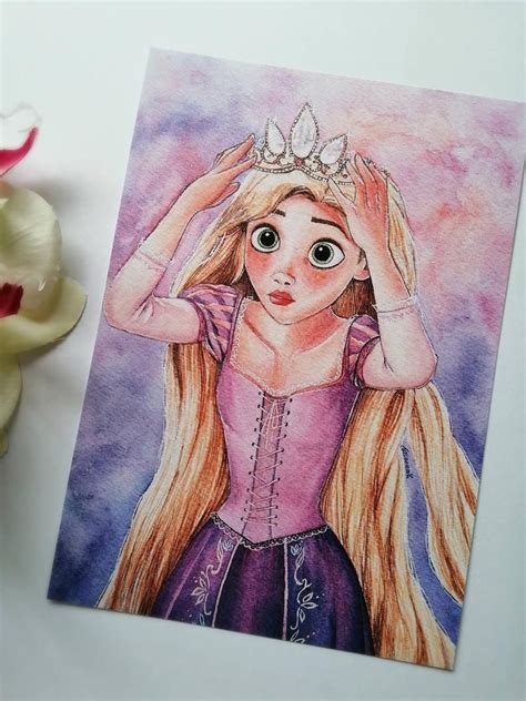 Original Disney Princess Watercolour Tangled Rapunzel Crown Etsy In