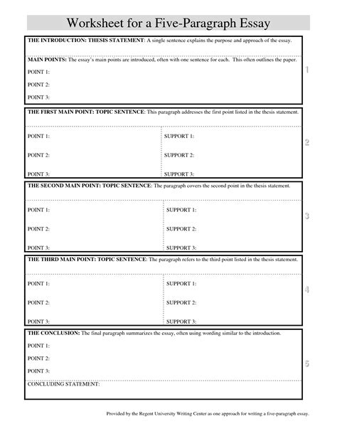 Triple click on a sentence to highlight it. 5 Paragraph Essay Outline Worksheet | Essay outline ...