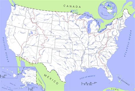 Carte Fleuves États Unis Carte Des Fleuves Des États Unis Tout Carte