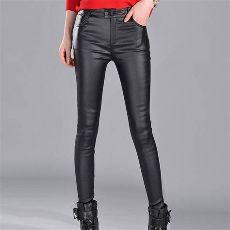 Vegan Leather Skinny Jeans Tight Faux Leather Pants Bodycon Etsy