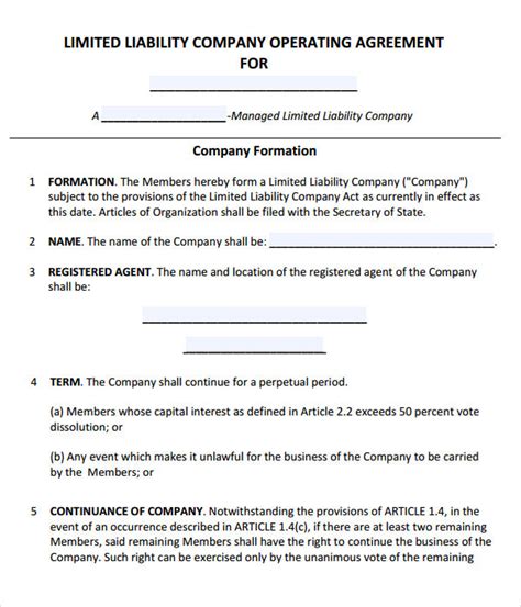 Business Operating Agreement 9 Examples Format Pdf Examples