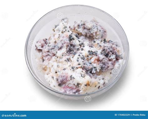 Spoiled Rice In Bowl With Mold Rotten Food Health Hazards Stock Image