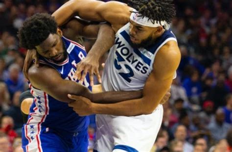 Sixers Joel Embiid Vs Timberwolves Karl Anthony Towns Fight Spills Over On Social Media ‘i