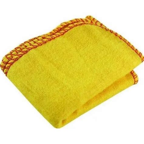cotton yellow duster fabric size 18x17 quantity per pack 12 pieces per pack rs 6 id