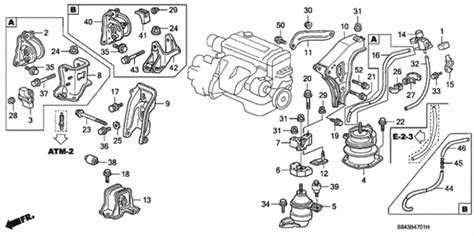 Engine Mounts At 2 For 2001 Honda Accord Sedan Honda Parts Direct