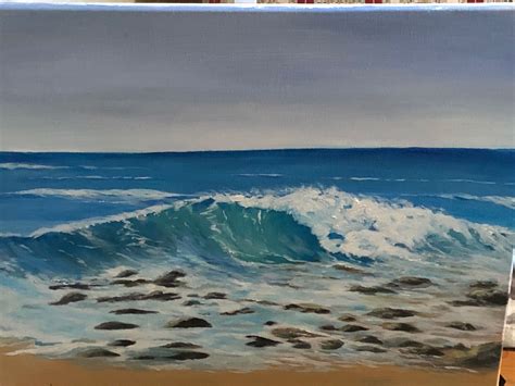 Ocean Scenes Acrylic Paintings Rocky Scenic Waves Canvas Art