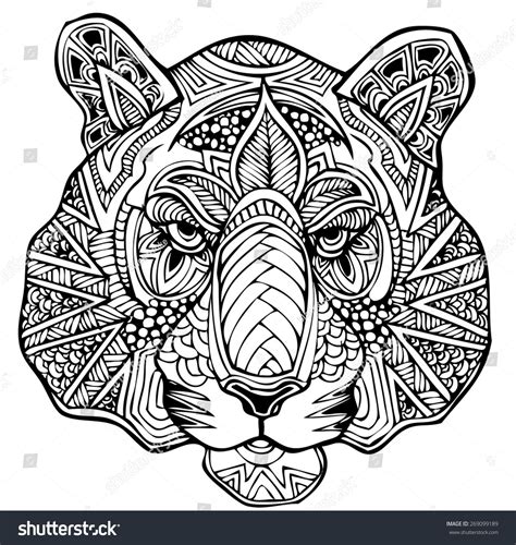 Tiger Zentangle Alice Zentangle Adult Coloring Pages Images And