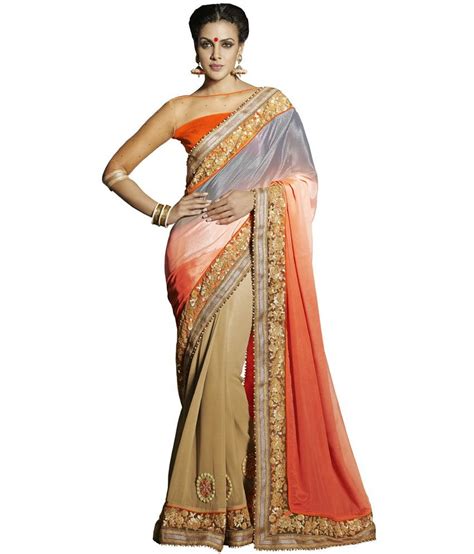 Indian Lady Multi Color Satin Saree Buy Indian Lady Multi Color Satin Saree Online At Low