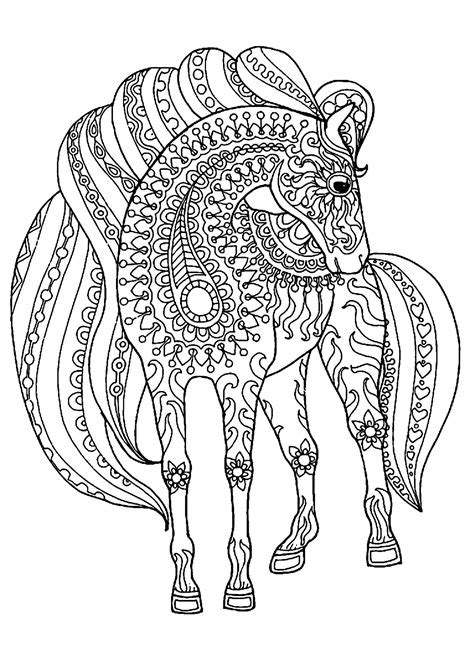 This majestic animal is one of the favorites for most children and as a result, almost all of them prefer there is no better way to introduce your toddler to these free printable farm animals coloring pages. Horse simple zentangle patterns - Horses Adult Coloring Pages