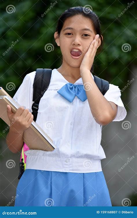 A Shocked Youthful Diverse Female Student Stock Image Image Of