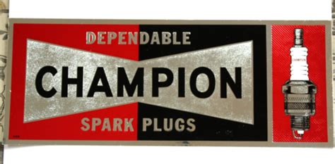 1966 Dependable Champion Spark Plugs Vintage Foil Sticker Decal 6 18