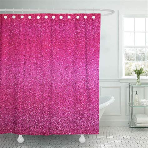 Ksadk Celebration Pink Glitter Christmas Shiny Sparkle Shower Curtain