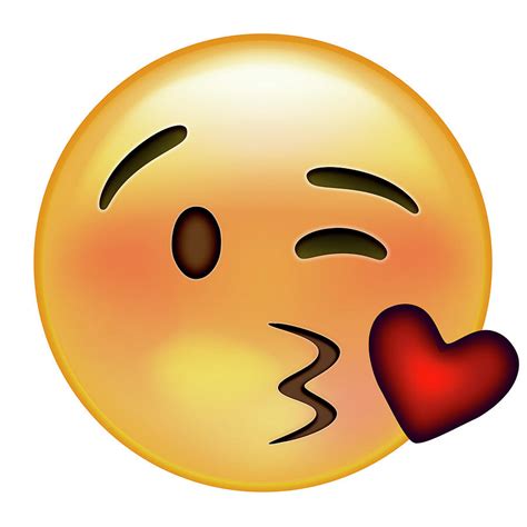 Wink Kiss Face Clipart Emoji Winking Emoticon Blowing Kiss Heart Emoji