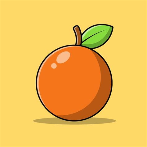 Ilustración De Icono De Vector De Dibujos Animados De Fruta Naranja