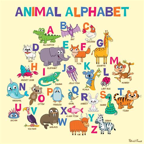 Animal Alphabet Poster Super 90s
