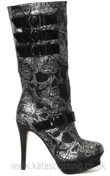 pretty clever your daily dose of pretty iron fist sweet skull o mine boots from kates clothing