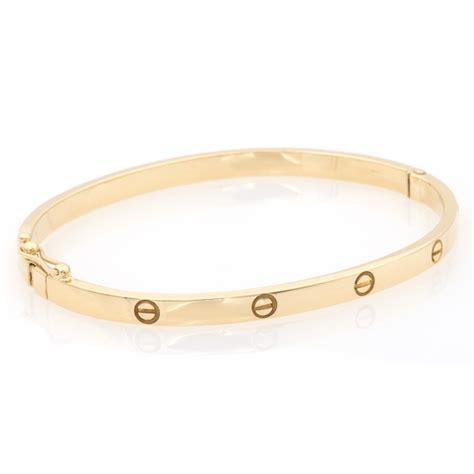 Plain Hinged Gold Bracelet Gold 14k Oval Bracelet Simple Etsy