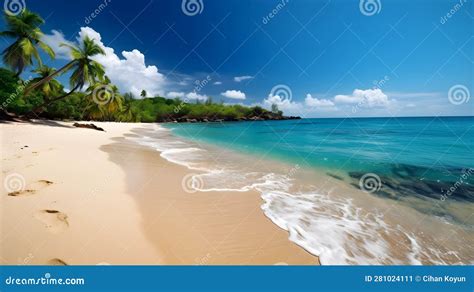 Island Paradise Tranquil Tropical Beach Sun Kissed Shores And