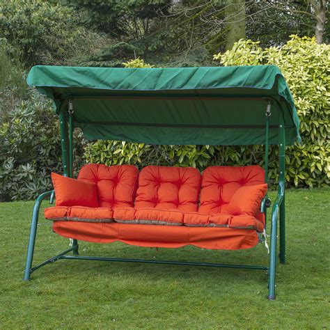 Carnival swing hammock set of 2 low back cushions 95x47x5cm. Garden 3 Seater Replacement Swing Seat Hammock Cushion Set ...