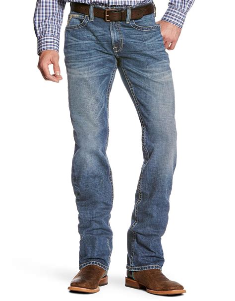 Ariat Mens M5 Stretch Low Rise Slim Fit Stackable Straight Leg Jeans