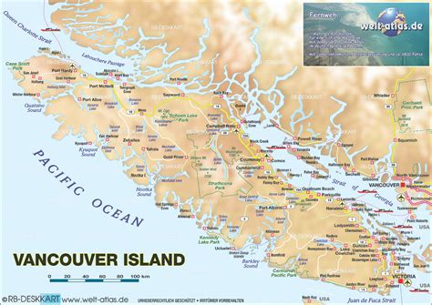 Karte Von Vancouver Island Insel In Kanada Welt Atlasde