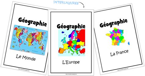 Le Classeur De Géo Classeur Géographie Et Intercalaire