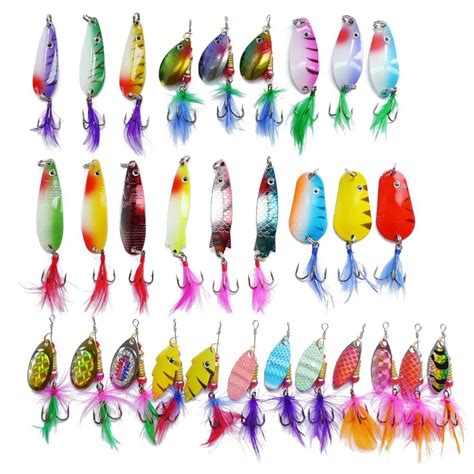 30 Spinner Super New Fishing Lure Pike Salmon Bass T10 Free Fisher In