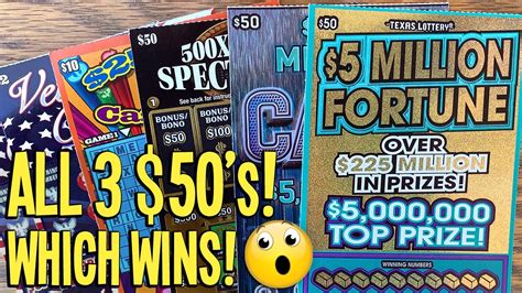 All 3 50 Tickets 😱 And The Winner Is 🤑 190 Texas Lottery Scratch Off Tickets Youtube