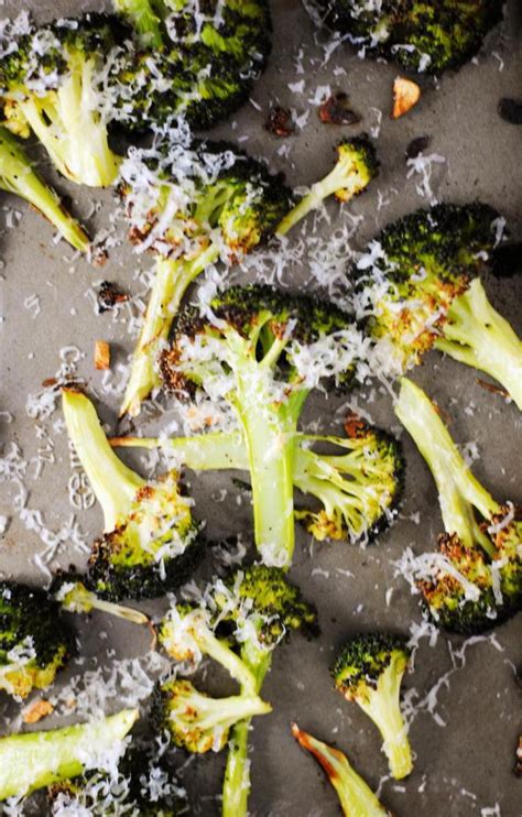 Oven Roasted Broccoli White Plate Blank Slate