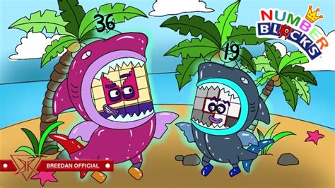 Numberblocks 36 19 Has Fun With Baby Shark Dance Custom Numberblocks