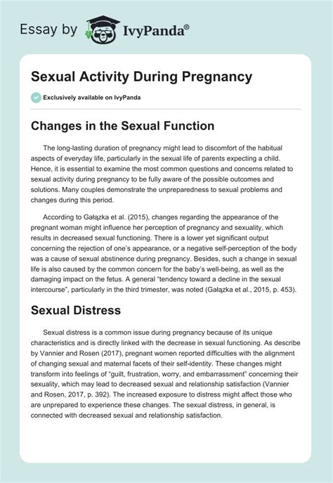 Sexual Activity During Pregnancy 638 Words Essay Example