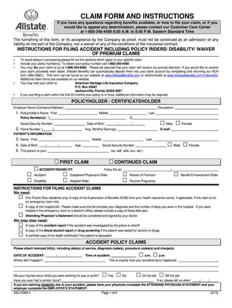 Allstate Benefits Claim Forms Fill Out And Sign Online Dochub