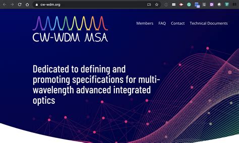 Continuous Wave Wavelength Division Multiplexing Msa Gets Underway
