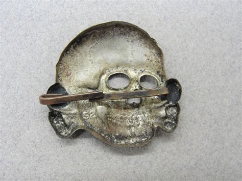 Ss Visor Cap Skull By Rzm 52 Deschler Original German Militaria