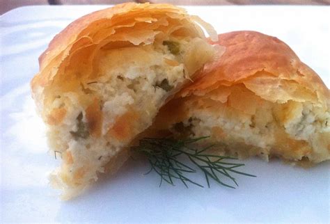 This sweet dessert pastry is made with thin, flaky, buttery layers of phyllo dough and filled with sweet apricots, lightly salted pistachio nuts, and a bit of brown sugar. Phyllo-dough Rolls with Feta Cheese and Peppers Recipe - My Greek Dish