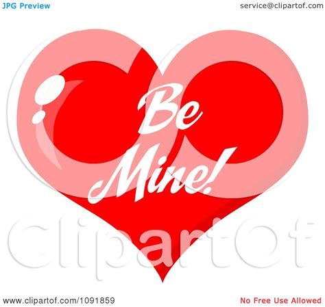 Clipart Shiny Red Be Mine Valentine Heart Royalty Free Vector