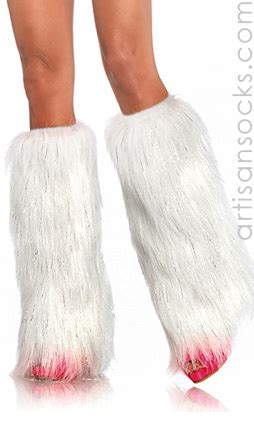 Furry Leg Warmers With Metallic Accents