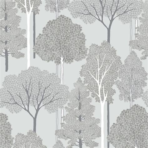 Arthouse Silver Wallpaper Metallic Floral Damask Trees Glitter Stripe