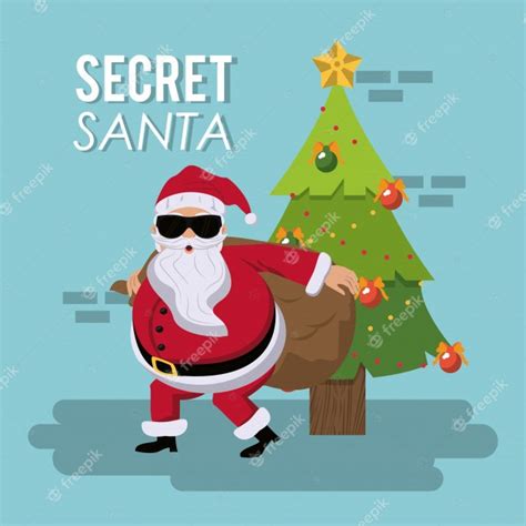 Premium Vector Secret Santa In The Office Background