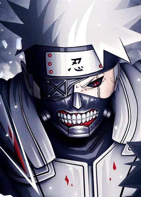 Kakashi Metal Poster Scyein Design Displate Anime Personagens