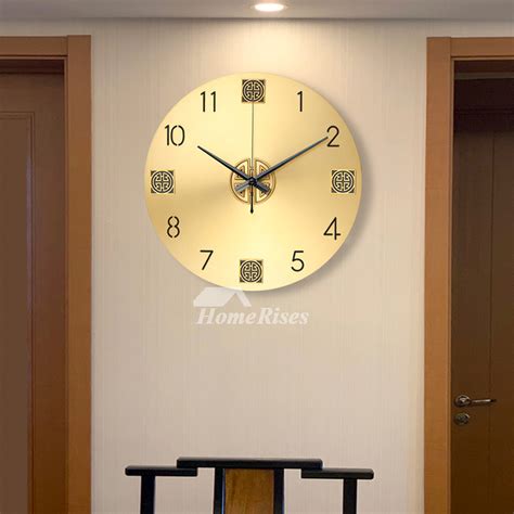 Solid Brass Wall Clock Round Luxury Silent Modern Decorative 12 15inch