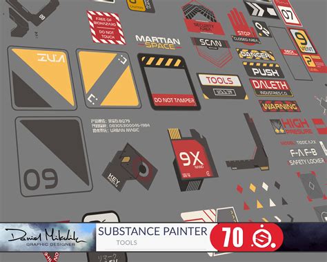 Artstation Sci Fi Tech Decals Super Pack Of 70 Game Assets